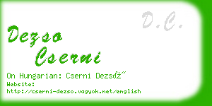 dezso cserni business card